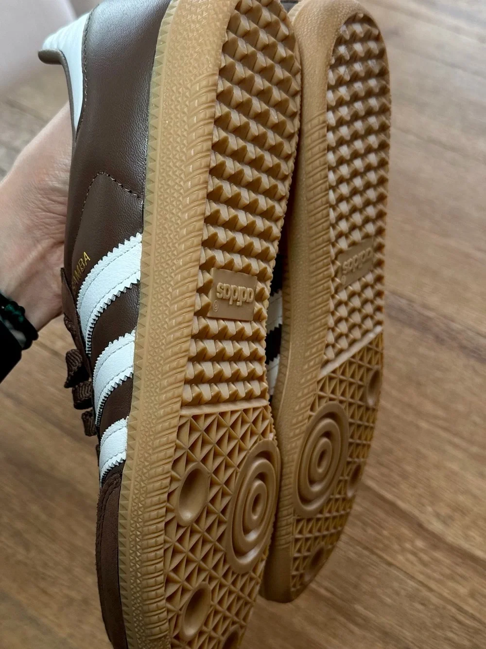 adidas Samba Brown Leather Sneaker with White Stripes and Gum Sole - Picture 7 of 7